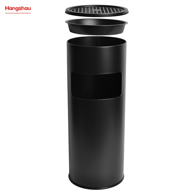 17L Metall mit Aschenbecher in der Hotellobby, Mülleimer, Raucherbereich, Mülleimer, runder Aschenbecher aus Edelstahl, Mülleimer, Aschenbecher an öffentlichen Orten, Abfallbehälter