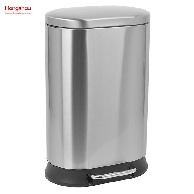 Modern Houseware 30 l Tret-Mülleimer aus Edelstahl 410 mit Deckel, der sich langsam und leise schließt. Runder Mülleimer