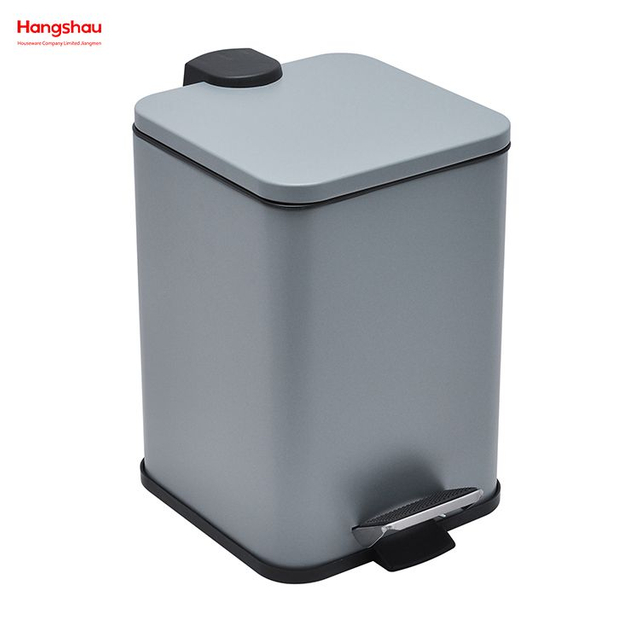5L quadratischer Badezimmer-Mülleimer im Morden-Stil, Mülleimer, Metallpulverbeschichtung, Haushalts-Pedal-Abfallbehälter, Staubbehälter für Innen-Mülleimer 