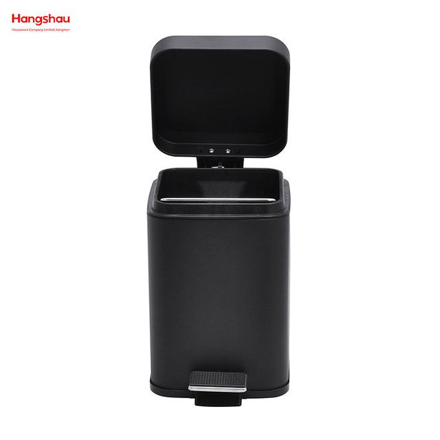 Quadratischer 3-Liter-Treteimer aus Edelstahl mit Absenkautomatik, hochwertiger Mülleimer mit Fußpedal für Badezimmer/Schlafzimmer/Büro, Mülleimer, Treteimer, Mülleimer