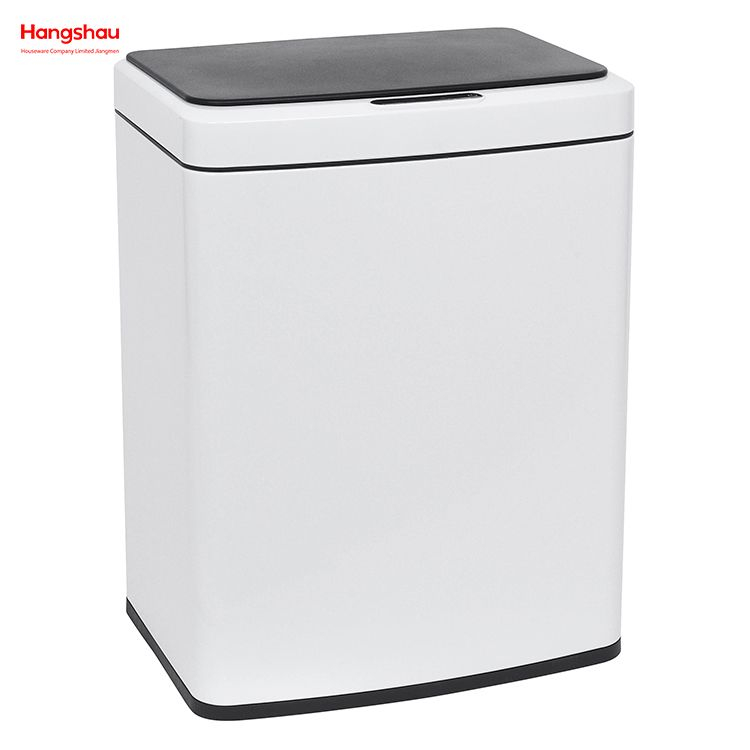 Weißer 15-l-Edelstahl-Mülleimer mit 4 Gallonen, berührungslos, elektrisch, Mülleimer, intelligenter Mülleimer, Sensor-Mülleimer