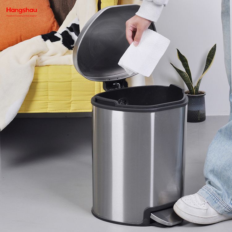 12 l Badezimmer-Mülleimer aus Edelstahl mit Fußpedal, speziell geformter Mülleimer