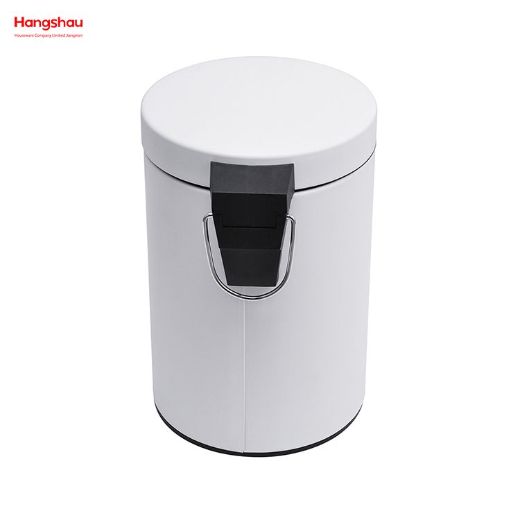 3L Edelstahl runder Treteimer, Schlafzimmer, Haushalt, Kunststoff, Fußpedal, Staubbehälter, Badezimmer, einfacher Mülleimer, Mülleimer, Büro, Tretabfallbehälter für Innen-Mülleimer, kleiner Mülleimer 