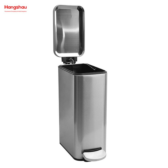 8L Edelstahl Rechteckiger Treteimer Hotel Mülleimer Edelstahl Fußpedal Mülleimer Mit Mülleimer Müll Für Küche Hotel Büro Mülleimer