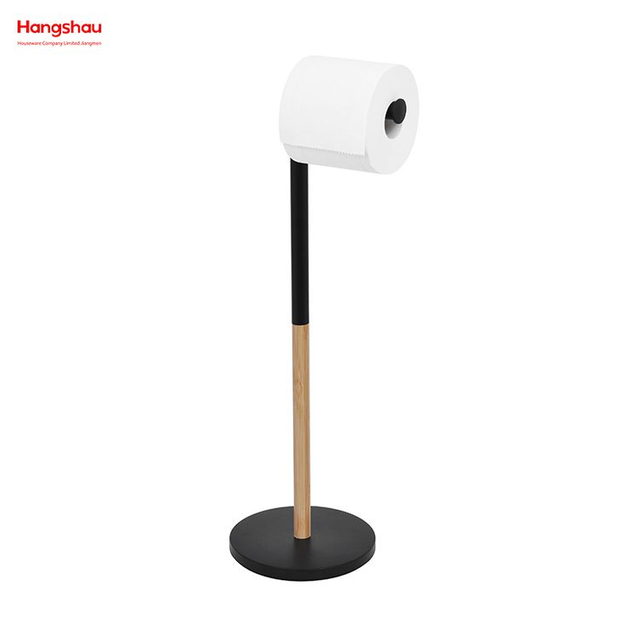 7-förmiger Taschentuchhalter mit runder Basis aus Eisen, neues Design, segmentierter Taschentuchhalter aus Bambus und Metall