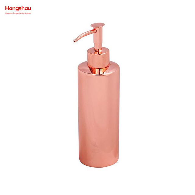 Polieren, Galvanisieren, roségoldenes Badezimmer-Zubehör, Luxus-Set, luxuriöser Familien-Seifenspender, Zahnbürstenhalter, Becher, Seifenschale, Toilettenbürstenhalter aus Keramik 