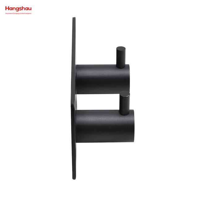 Zwei Haken, selbstklebender Wandhaken aus Edelstahl mit doppeltem Klebeband, Badezimmer-Metallhaken für die Wand