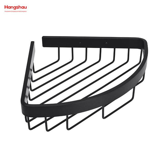 Schwarzes Aluminium-Badezimmer-Eckregal mit Metall-Duschregal, Bad-Aufbewahrungsregal, Wandregal, Wandhalterung