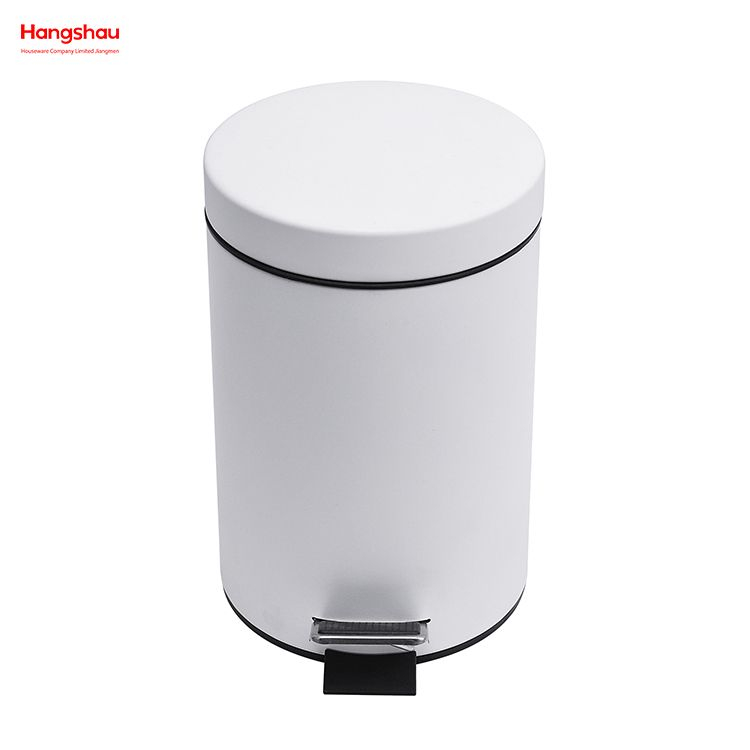 3L Edelstahl runder Treteimer, Schlafzimmer, Haushalt, Kunststoff, Fußpedal, Staubbehälter, Badezimmer, einfacher Mülleimer, Mülleimer, Büro, Tretabfallbehälter für Innen-Mülleimer, kleiner Mülleimer 