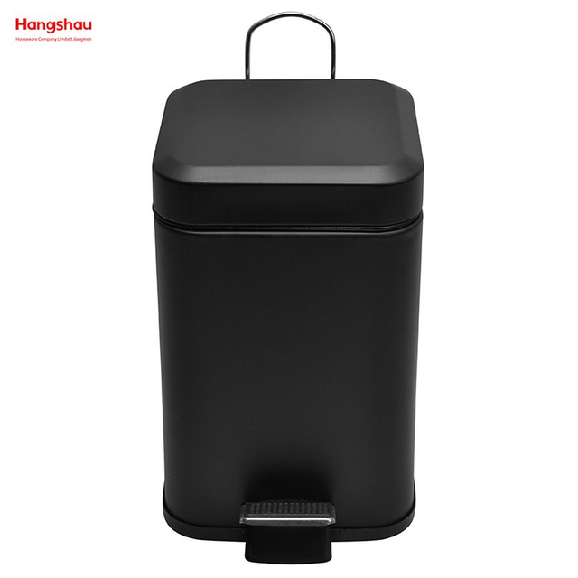 3L quadratischer Treteimer aus Edelstahl mit Absenkautomatik für Badezimmer/Schlafzimmer/Büro, hochwertiger Mülleimer mit Fußpedal, Mülleimer, Treteimer, Mülltonne