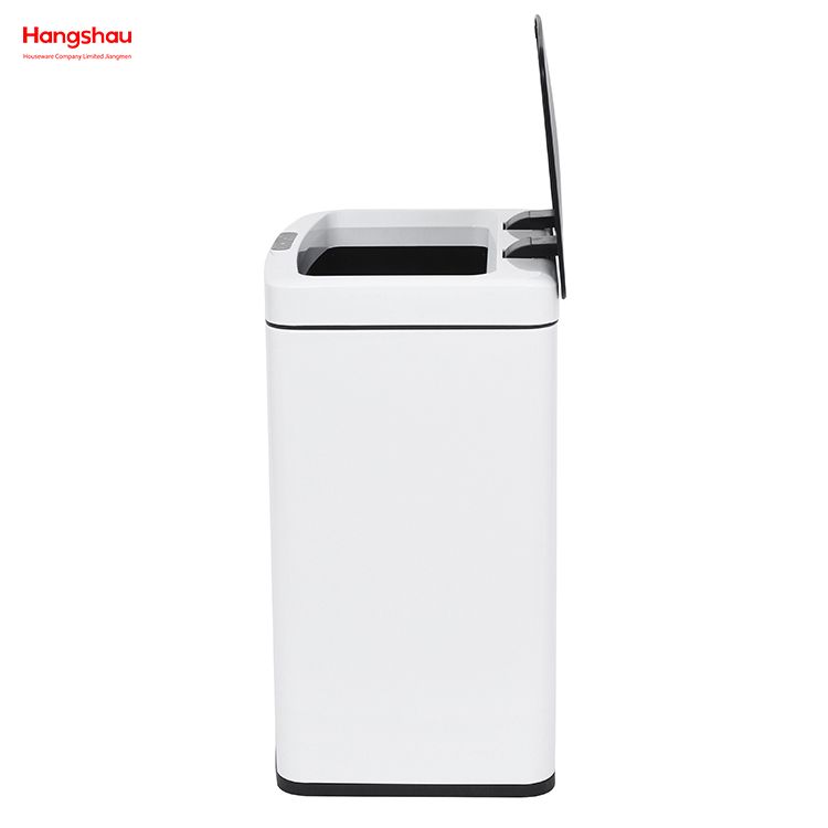 Weißer 15-l-Edelstahl-Mülleimer mit 4 Gallonen, berührungslos, elektrisch, Mülleimer, intelligenter Mülleimer, Sensor-Mülleimer