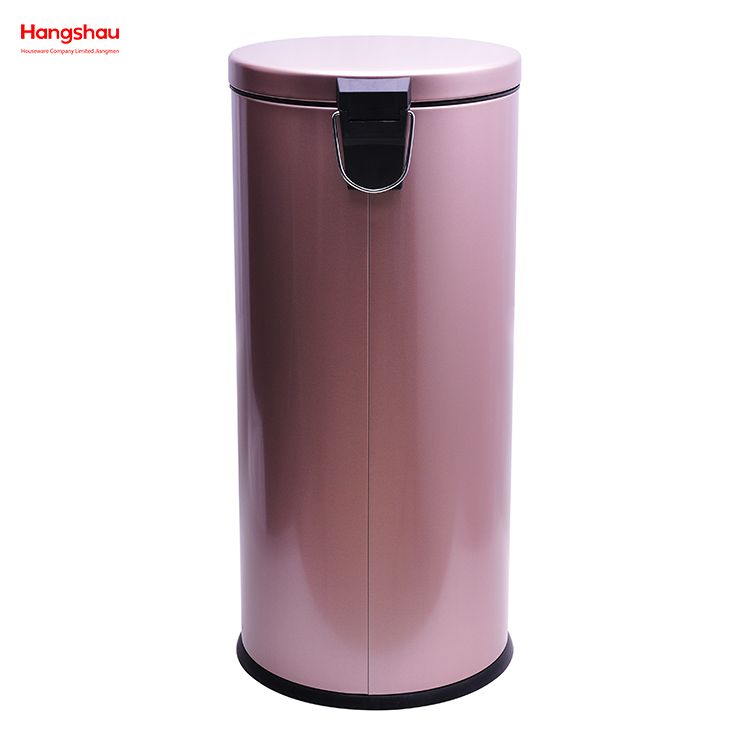 30L Metall Morden Stil Mülleimer Mülleimer Deckel Pulverbeschichtung Für Innen Mülleimer Haushalt Streifen Pedal Mülleimer Mülleimer Badezimmer Mülleimer 
