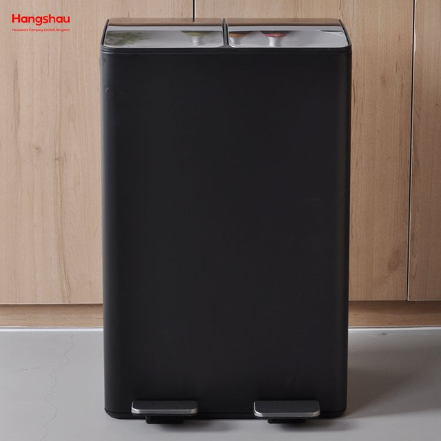 60 Liter Müllsortier-Mülleimer aus Edelstahl für den Außenbereich, Küchenabfälle