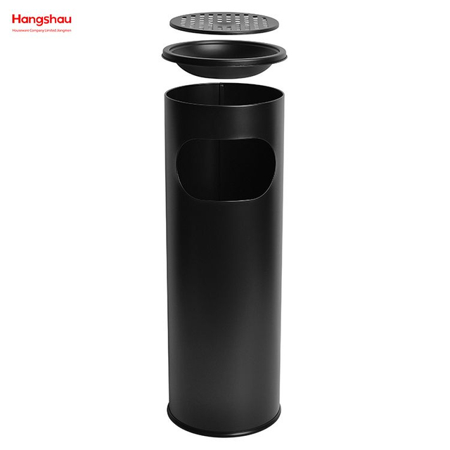 12L Metall mit Aschenbecher in der Hotellobby, Mülleimer, Aschenbecher an öffentlichen Orten, Abfallbehälter, Raucherbereich, Mülleimer, runder Aschenbecher aus Edelstahl, Mülleimer 