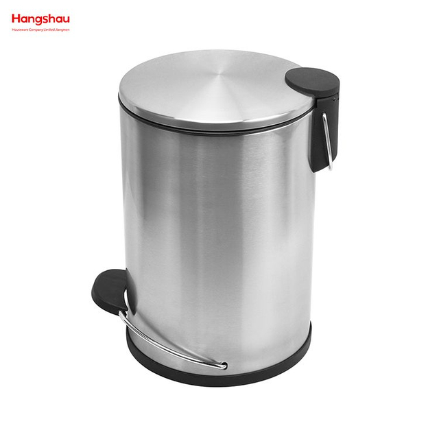 7L Patent Design Badezimmer Metall Mülleimer Hochwertiger Edelstahl Lebensmittel Küchenabfallbehälter mit Fußpedal Mülleimer Staubbehälter Haushaltspedal Abfallbehälter für den Innenbereich Mülleimer mit Fußpedal 