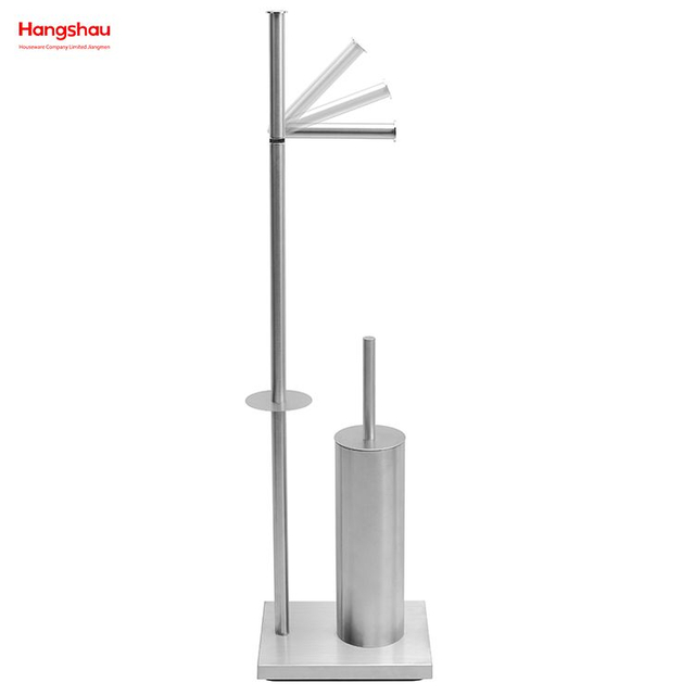 Freistehender Toilettenbürsten- und Papierhalter aus Edelstahl aus Metall. Stehender Toilettenbürstenhalter aus Metall mit Lacksprühfunktion 