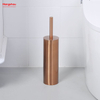 Luxuriöse Stand-Toilettenbürste aus Metall, Badezimmer-WC aus Edelstahl mit Halter, Kunststoffbürsten-Reinigungsset 