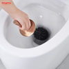 Luxuriöse Stand-Toilettenbürste aus Metall, Badezimmer-WC aus Edelstahl mit Halter, Kunststoffbürsten-Reinigungsset 