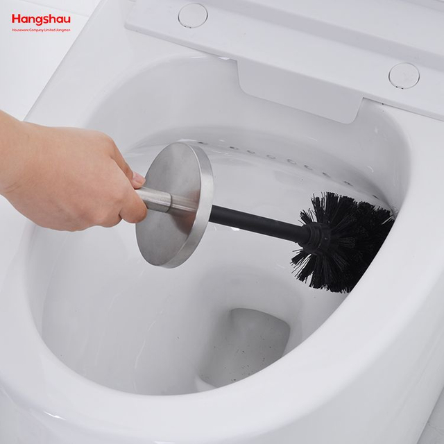 Stand-Toilettenbürste aus Metall mit Halter, Kunststoffbürsten-Reinigungsset, Edelstahl, matt, Badezimmer-WC 