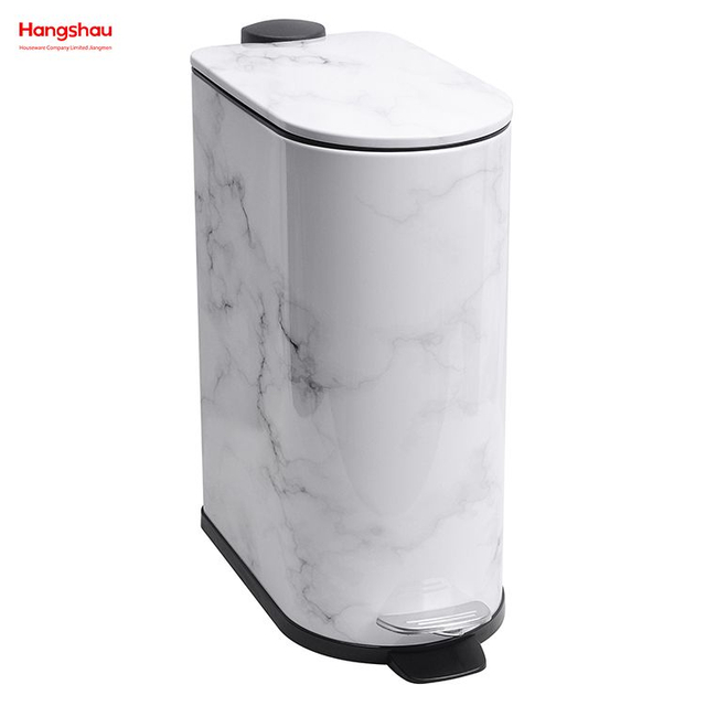 10L Haushalt Streifen Druck Pedal Abfalleimer Mülleimer Badezimmer Mülleimer Metall Morden Stil Mülleimer Mülleimer Deckel Pulver Beschichtung für Indoor Mülleimer