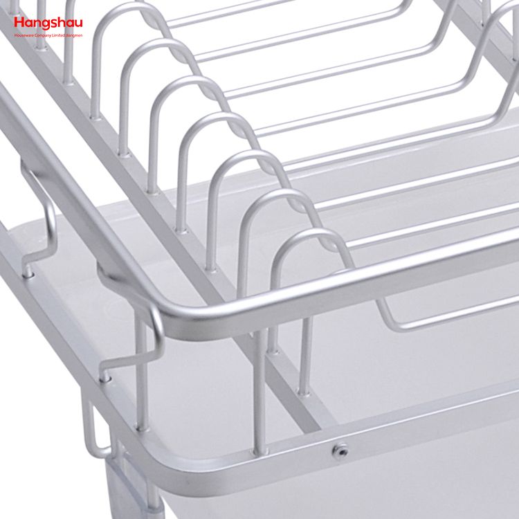 Doppeldecker-Ständer, Geschirrständer, Aufbewahrung von Küchenutensilien, Aluminiumlegierung, Metall, zum Trocknen von Geschirr, Organizer