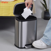 5L Basics Edelstahl-Mülleimer, rechteckig, mit Soft-Close-Funktion, Stufen-Mülleimer, Treteimer