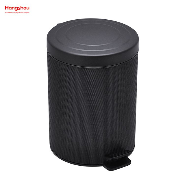5L Runde Pulverbeschichtung Haushalt Pedal Mülleimer Staubbehälter Für Innen Mülleimer Badezimmer Mülleimer Metall Morden Stil Mülleimer Mülleimer PU PP