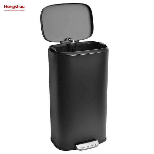 30L Lobby-Mülleimer aus Edelstahl für Küchenabfälle, Büro-Mülleimer, Hotels, Cafeteria, kundenspezifischer bunter, rechteckiger, geräuschlos schließender Mülleimer mit Fußpedal 