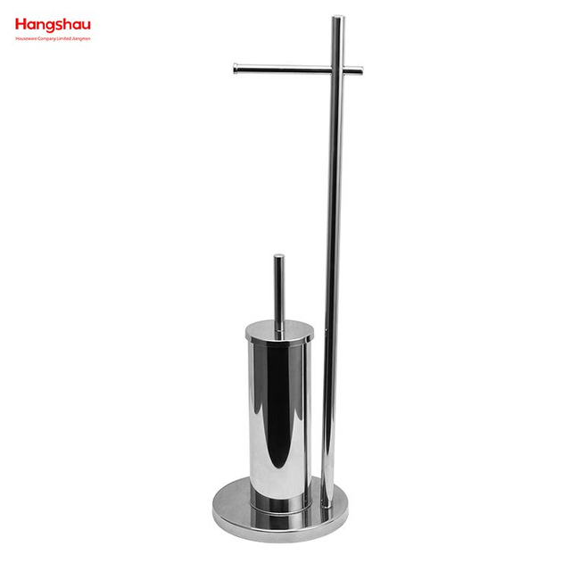 Spiegelpolieren Freistehender Toilettenbürsten- und Papierhalter aus Edelstahl Stehender Toilettenbürstenhalter aus Metall 