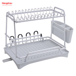 Organizer Double Deck Metall Trocknen Dish Tray Rack Stand Dish Rack Küche Utensilien Lagerung Aluminium Legierung 