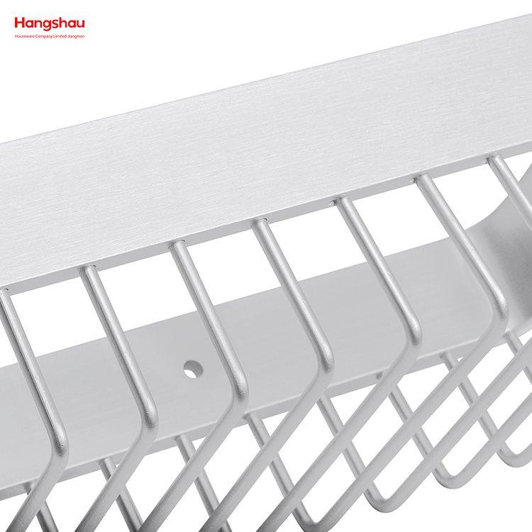 Aluminium-Badezimmer-Eckregal mit rechteckiger Metall-Duschablage, Bad-Aufbewahrungsregal, Wandregal, Wandhalterung