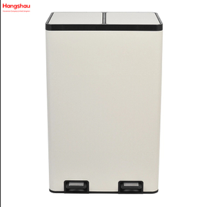 Küchenmüllbehälter Recycling zwei Fachabfälle Pedalbehälter 60 l (30 l+30 l) Rechteckiger Recyclingbehälter