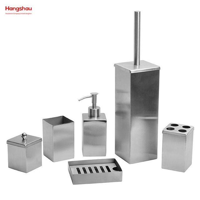 Set Badezimmer-Accessoires, luxuriöses Edelstahl-Komplettbad-Badezimmer-Lotion-Flaschenspender, Schaumpumpe, Seifenflasche, Badezimmer-Accessoires-Set