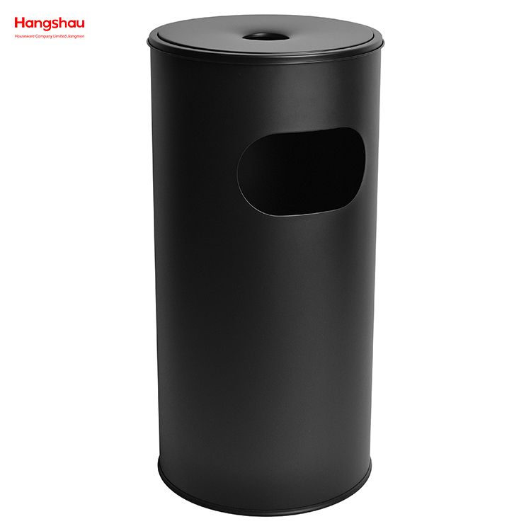 30L Aschenbecher an öffentlichen Orten, Mülleimer, Raucherbereich, Mülleimer mit Aschenbecher in der Hotellobby, Mülleimer aus Edelstahl, runder Aschenbecher, Mülleimer aus Metall 