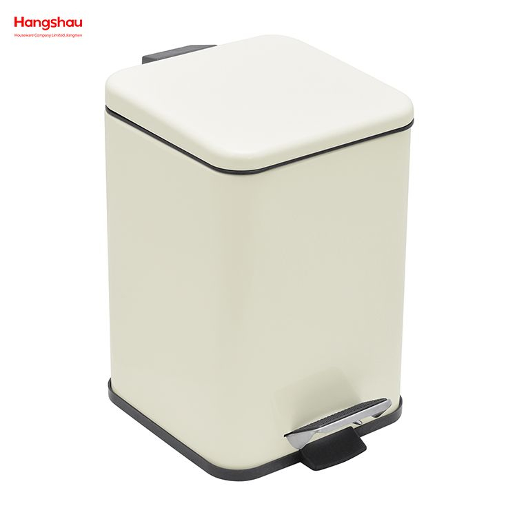 5L quadratischer Badezimmer-Mülleimer im Morden-Stil, Mülleimer, Mülleimer, Mülleimer für den Innenbereich, Metallpulverbeschichtung, Haushaltspedal 