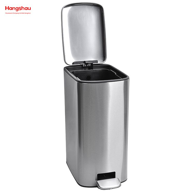 11,5 L Edelstahl Rechteckiger Treteimer Hotel Mülleimer Fußpedal Mülleimer Mit Mülleimer Müll Für Küche Hotel Büro Mülleimer