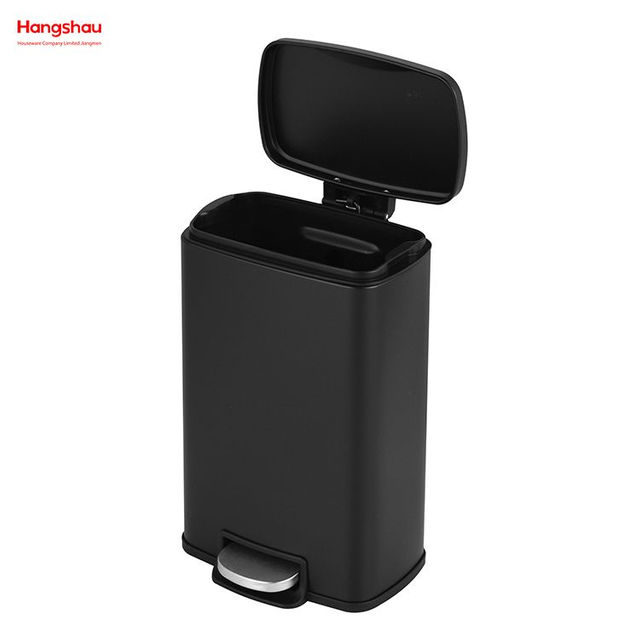 30L Edelstahl-Mülleimer für Küche, Büro, Mülleimer, individuell, bunt, rechteckig, geräuschlos schließendes Fußpedal 