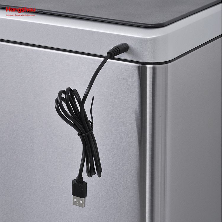 Sensor Automatischer Mülleimer, Kunststoff-Mülltonne, Edelstahl, 20 l, intelligenter Küchenabfall, Staub, Mülleimer, Induktions-Abfallbehälter 