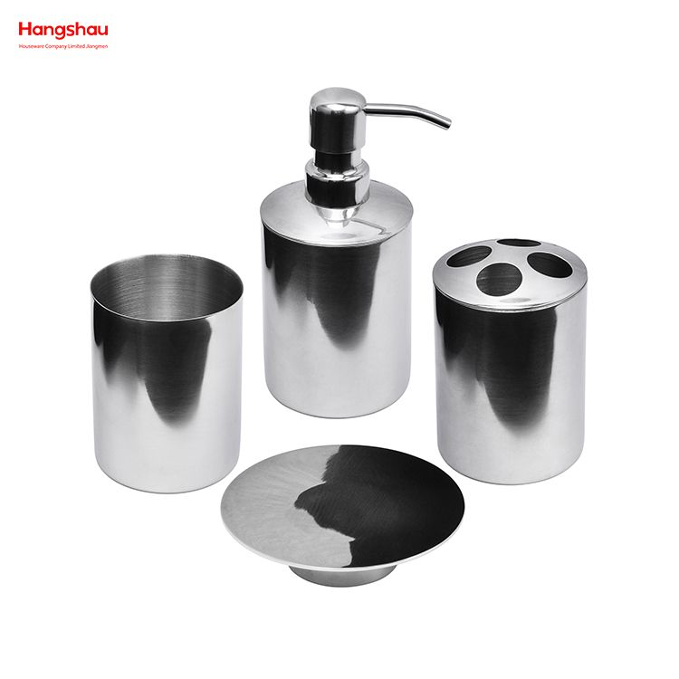 Spiegelpolieren Badezimmer-Accessoires Luxus-Set Luxus-Familien-Seifenspender Zahnbürstenhalter Tumbler Seifenschale 