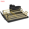 Schwarzer, goldener Geschirrständer aus Aluminiumlegierung über der Spüle, Organizer, Metall-Trocknungs-Kunststoff-Geschirrtablett-Regal, Küchenständer, Geschirrregal, Arbeitsplatten-Geschirrregal, Getränkehalter 