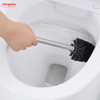Glänzend lackiertes Edelstahl-Badezimmer-WC mit Halter, Kunststoffbürsten-Reinigungsset, quadratische Luxus-Toilettenbürste aus Metall zum Stehen 