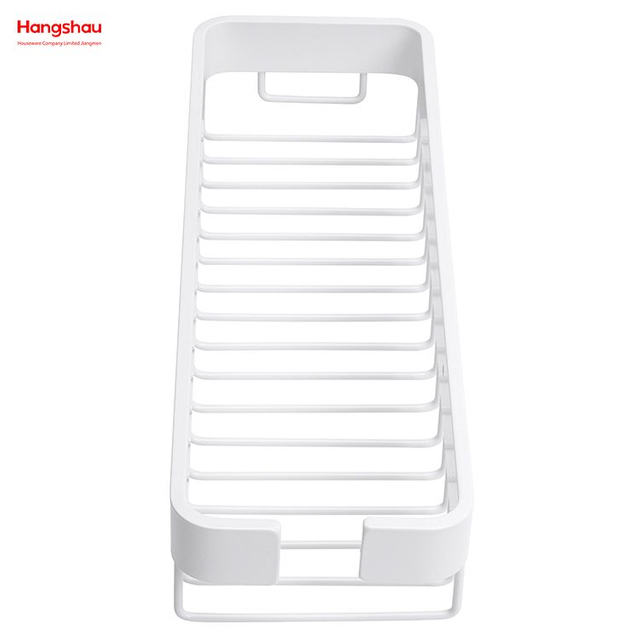 Weißes rechteckiges Aluminium-Badezimmer-Eckregal mit Metall-Duschablage, Bad-Aufbewahrungsregal, Wandregal, Wandhalterung