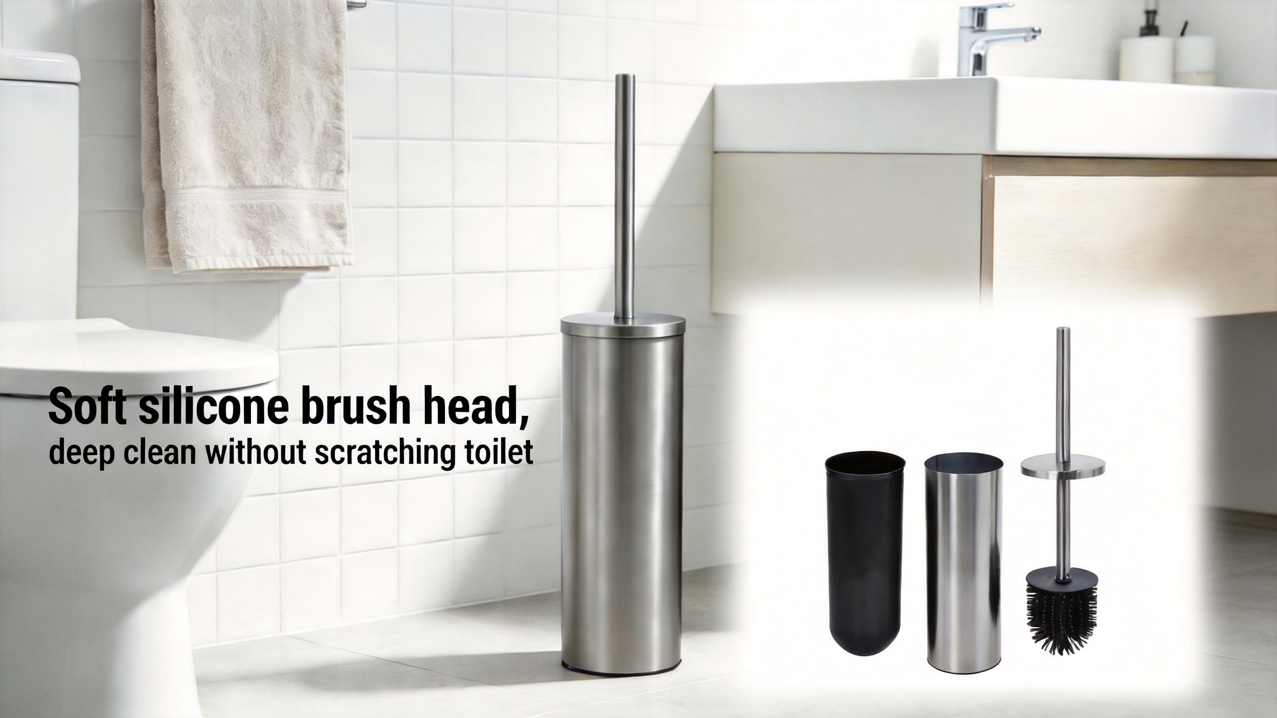 Metall-Toilettenb&uuml;rste aus Edelstahl